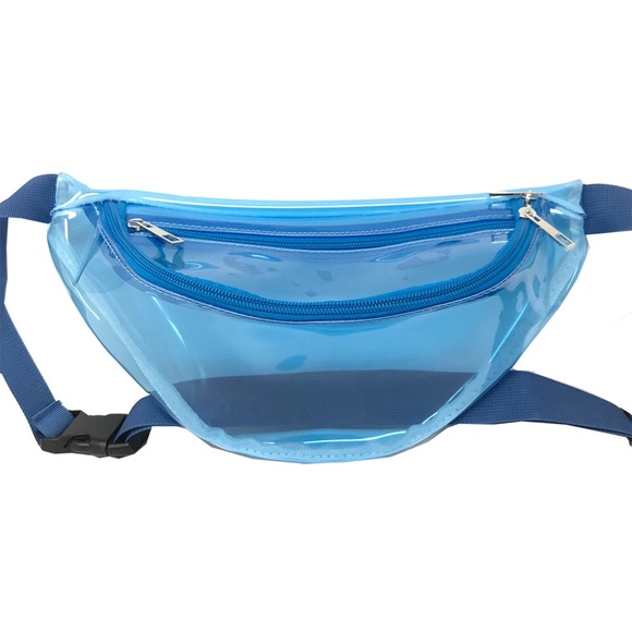 Clear Blue Fanny Pack Polyurethane Mini Bag - Picture 2 of 4